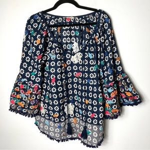 Soft Surroundings Embroidered Boho Blouse Large